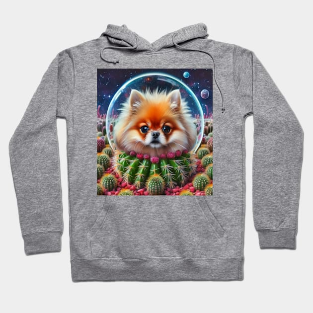 Pomeranian Cactus Garden Hoodie by Catbrat